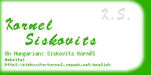 kornel siskovits business card